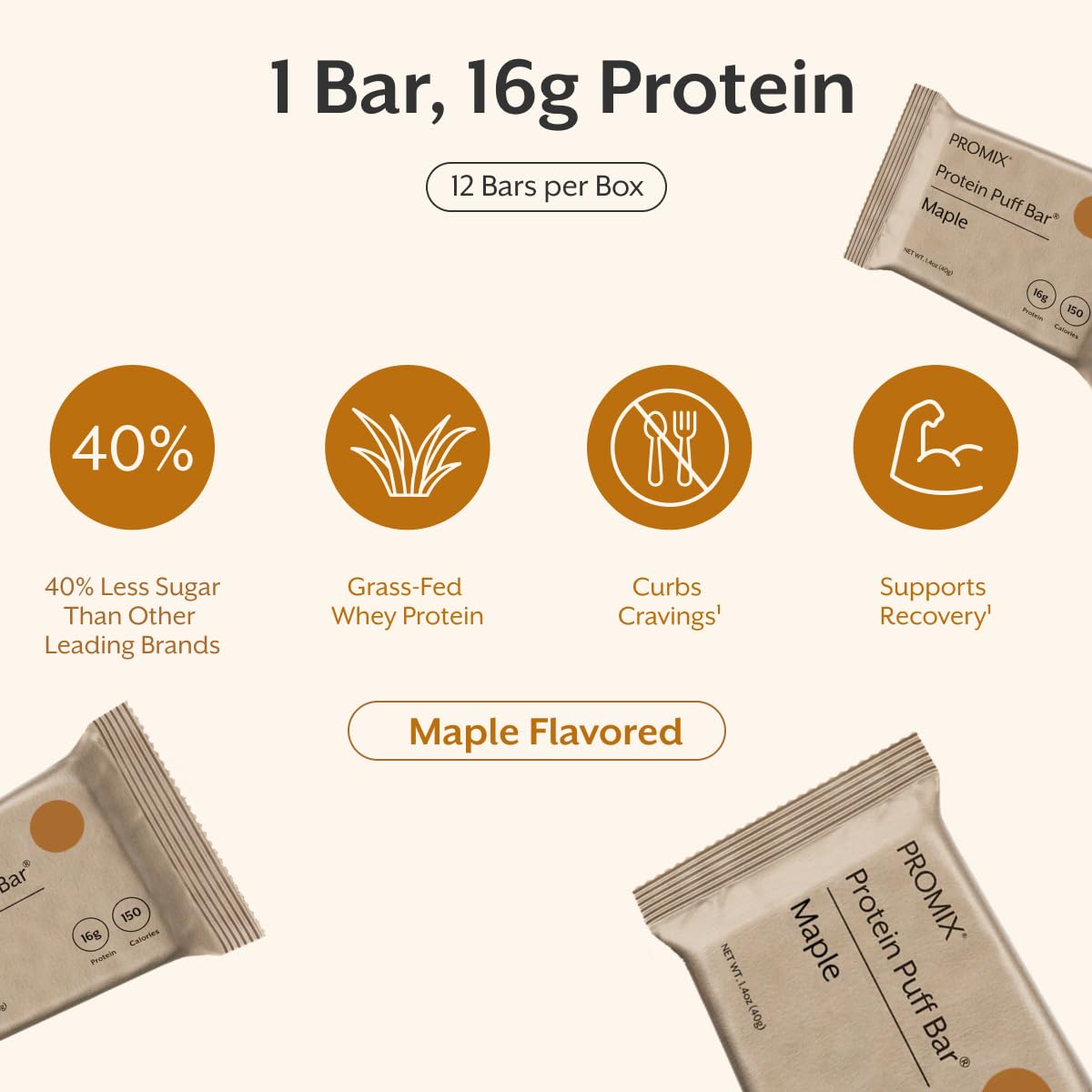 ProMix Nutrition barrita junto a una mano para comparar tamaño y porción práctica