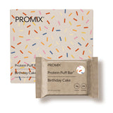 ProMix Nutrition paquete frontal mostrando 12 barras, beneficios de proteína portátil