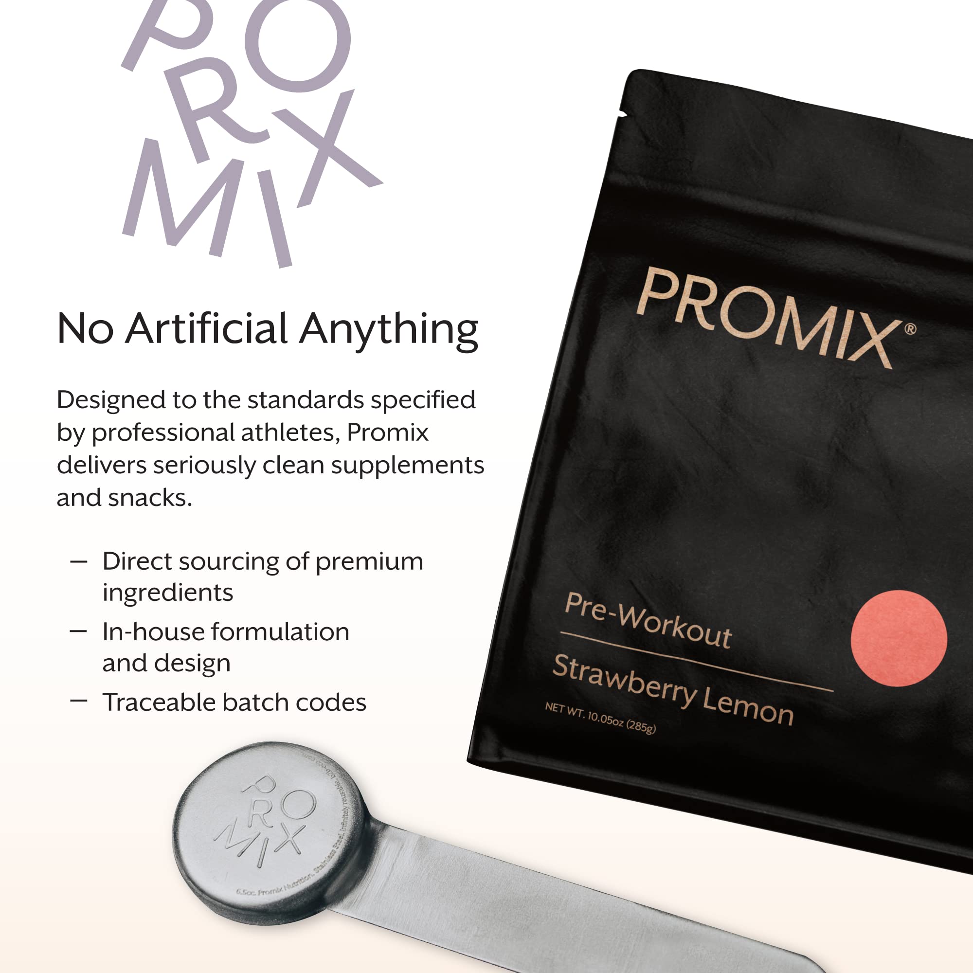 ProMix Nutrition envase junto a una mano para comparar tamaño y porciones