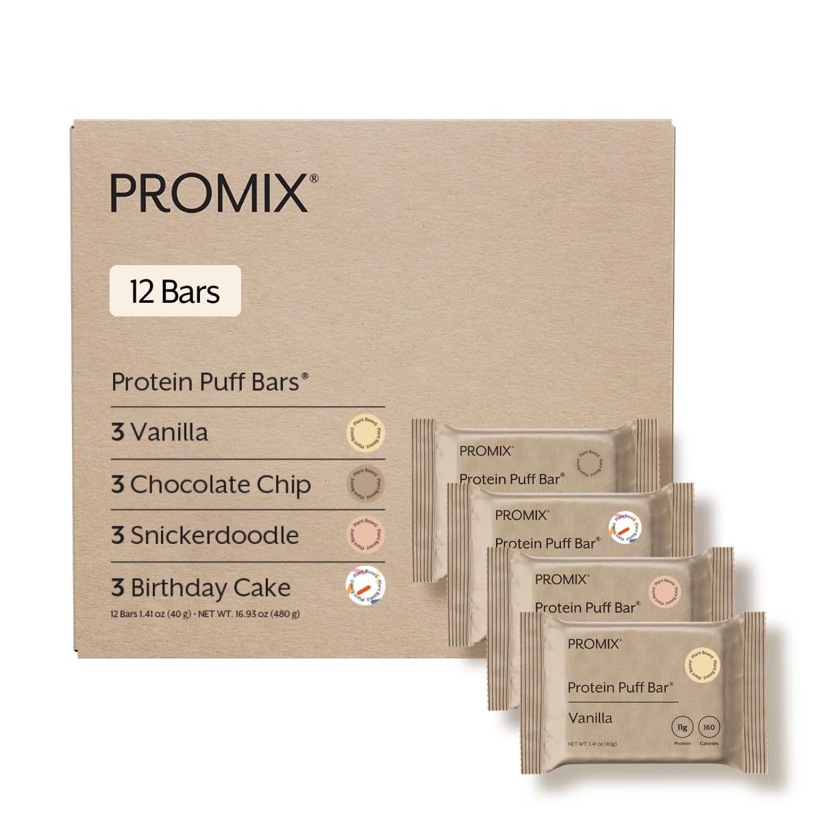 ProMix Nutrition vista frontal del pack variado mostrando sabores y caja