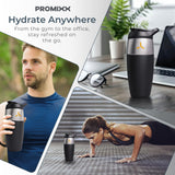 PROMIXX en mochila demostrando diseño 100% a prueba de fugas