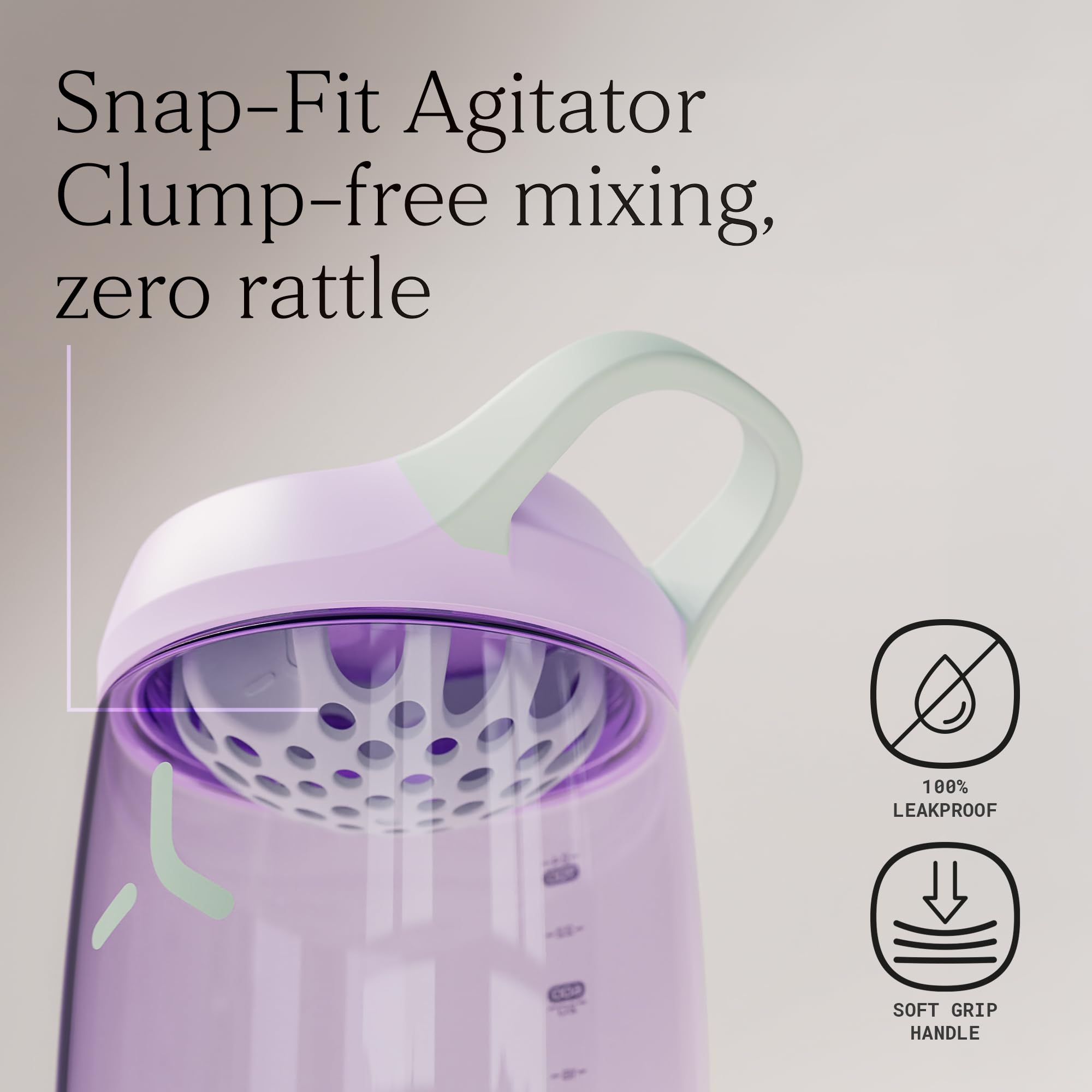 PROMIXX agitador snap-fit en primer plano mezclado sin ruidos