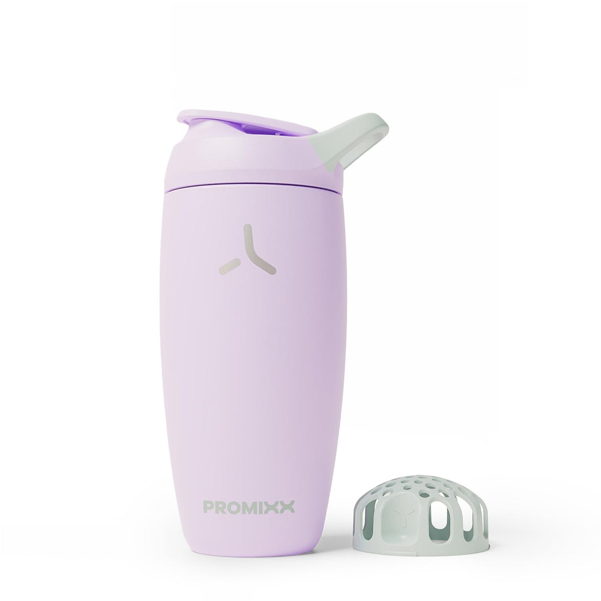 PROMIXX botella Pursuit frente lilac muestra diseño y capacidad 18 oz