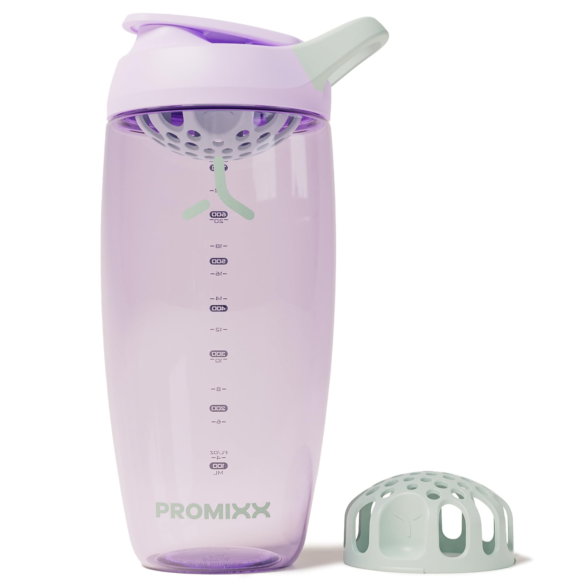 PROMIXX botella Pursuit frontal lilac mostrando forma y capacidad 26oz