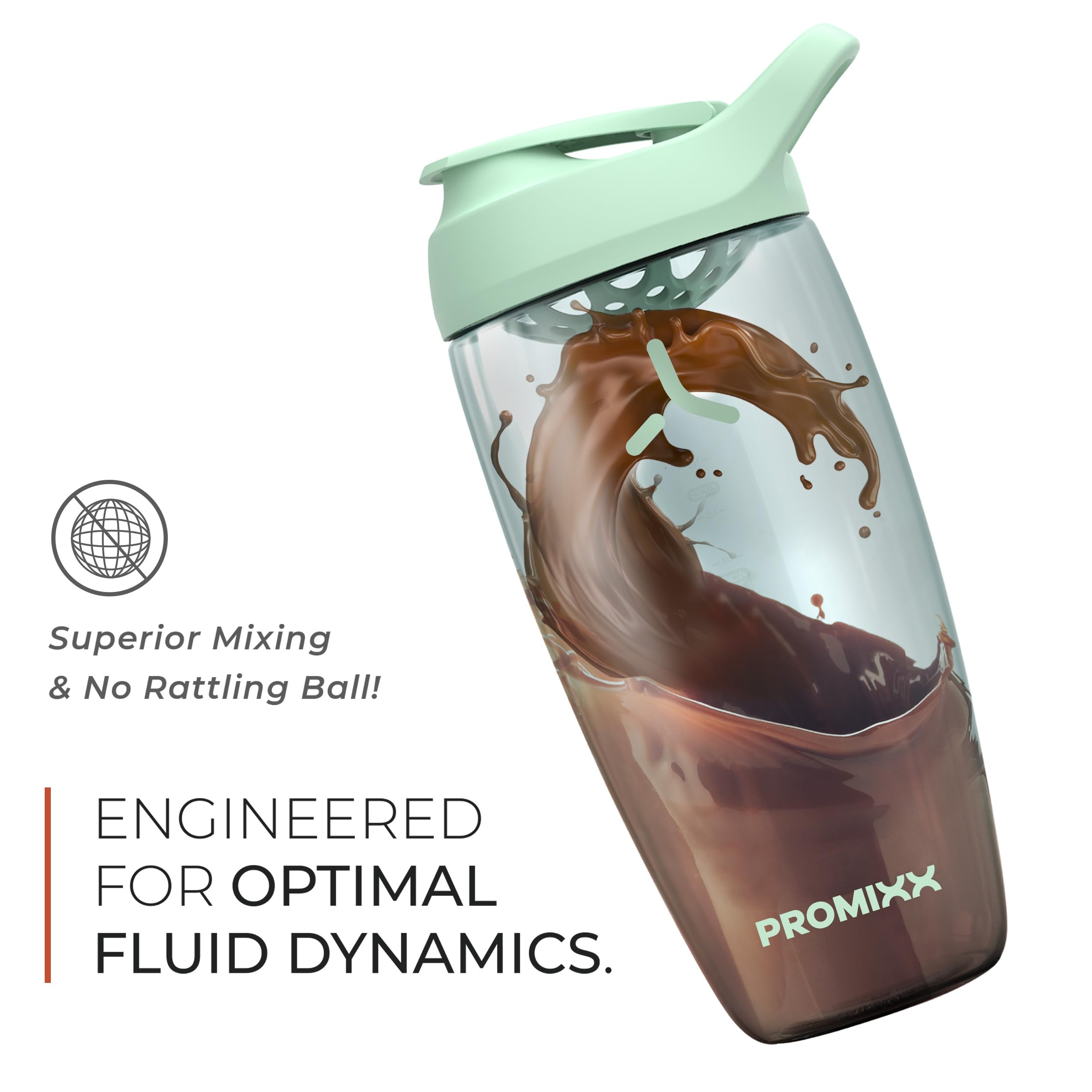 PROMIXX Pursuit interior y boca ancha que facilita la limpieza