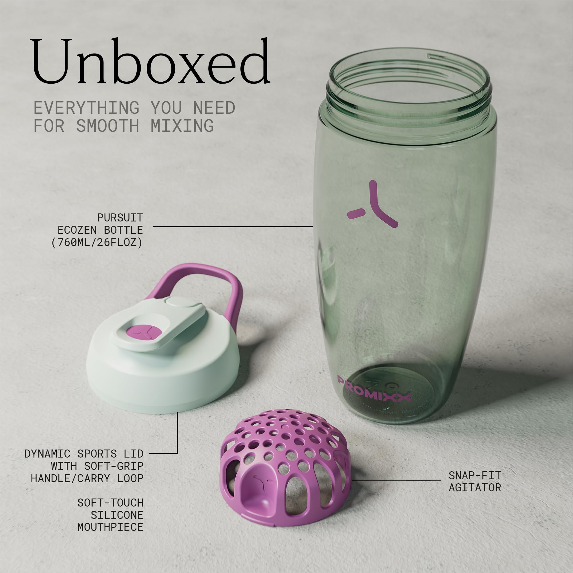 PROMIXX en lavavajillas limpio, material Ecozen que mantiene transparencia