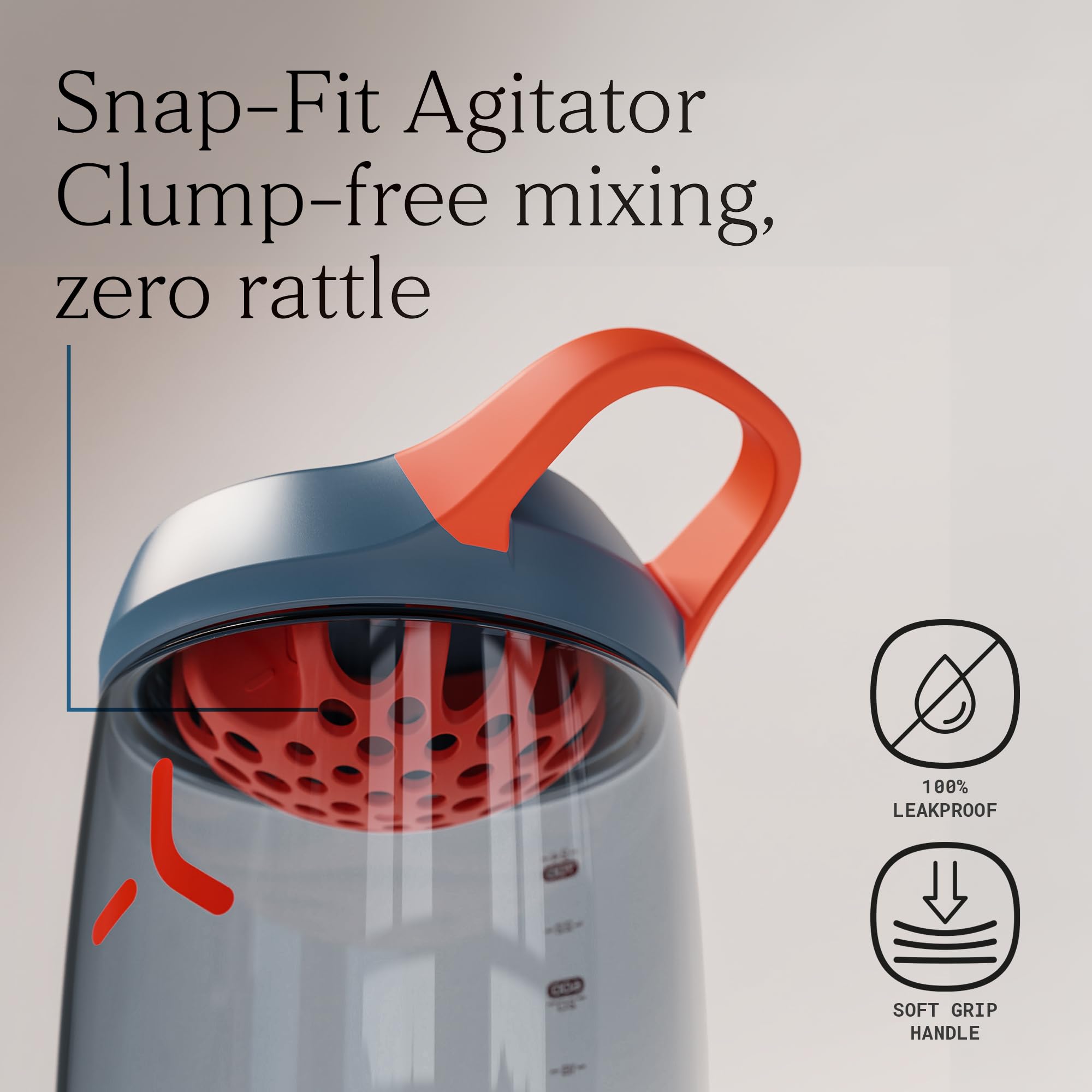 PROMIXX tapa con cierre dual que asegura sellado hermético y evita derrames