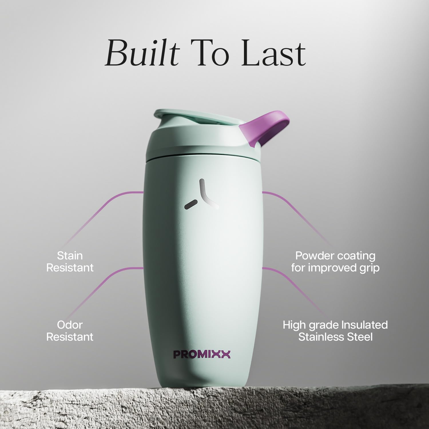 PROMIXX interior de acero inoxidable curvado para limpieza y mezcla fácil