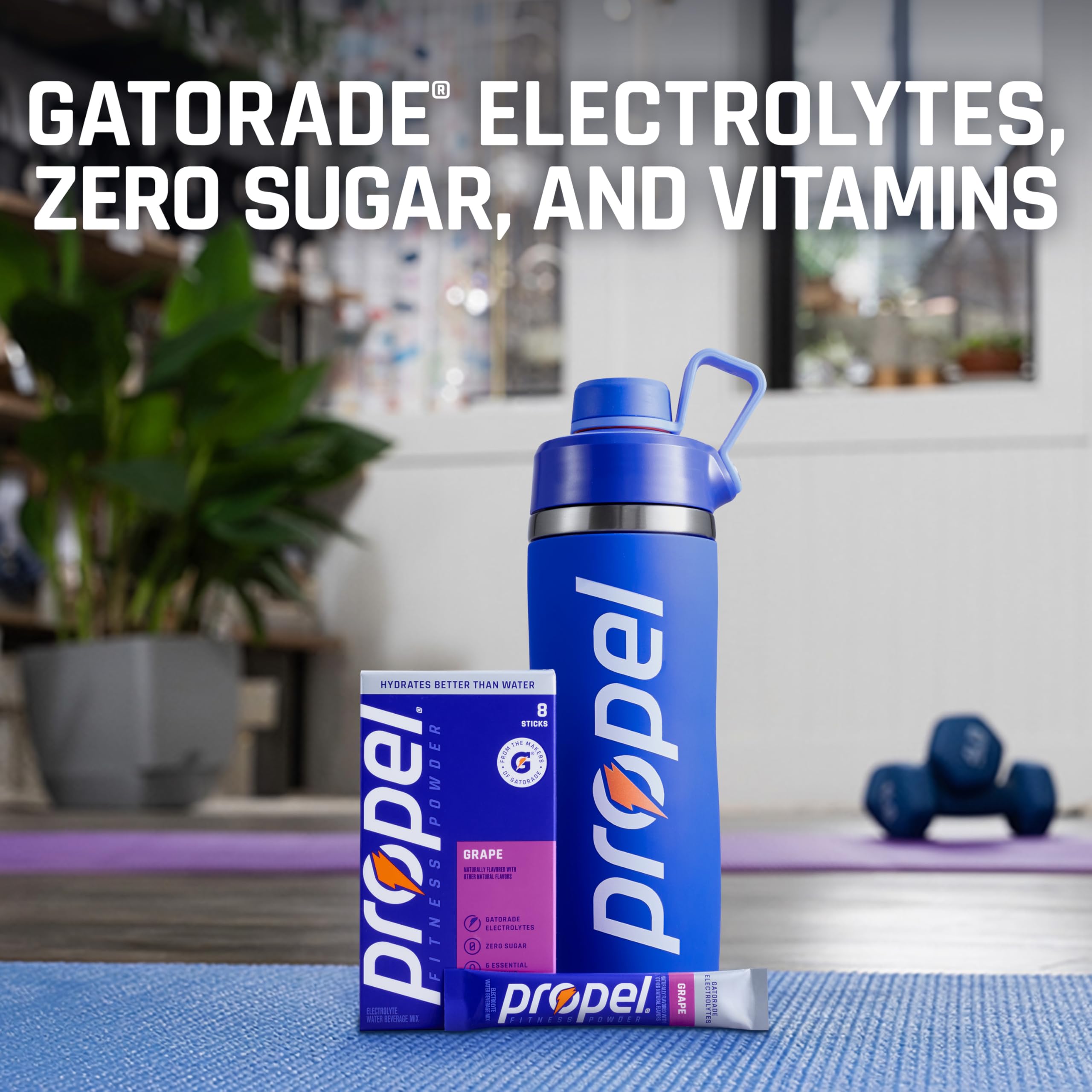Propel bebida preparada en vaso para hidratación refrescante