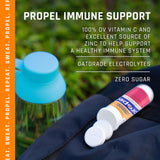 Propel bebida lista en vaso con sabor limón mora y electrolitos