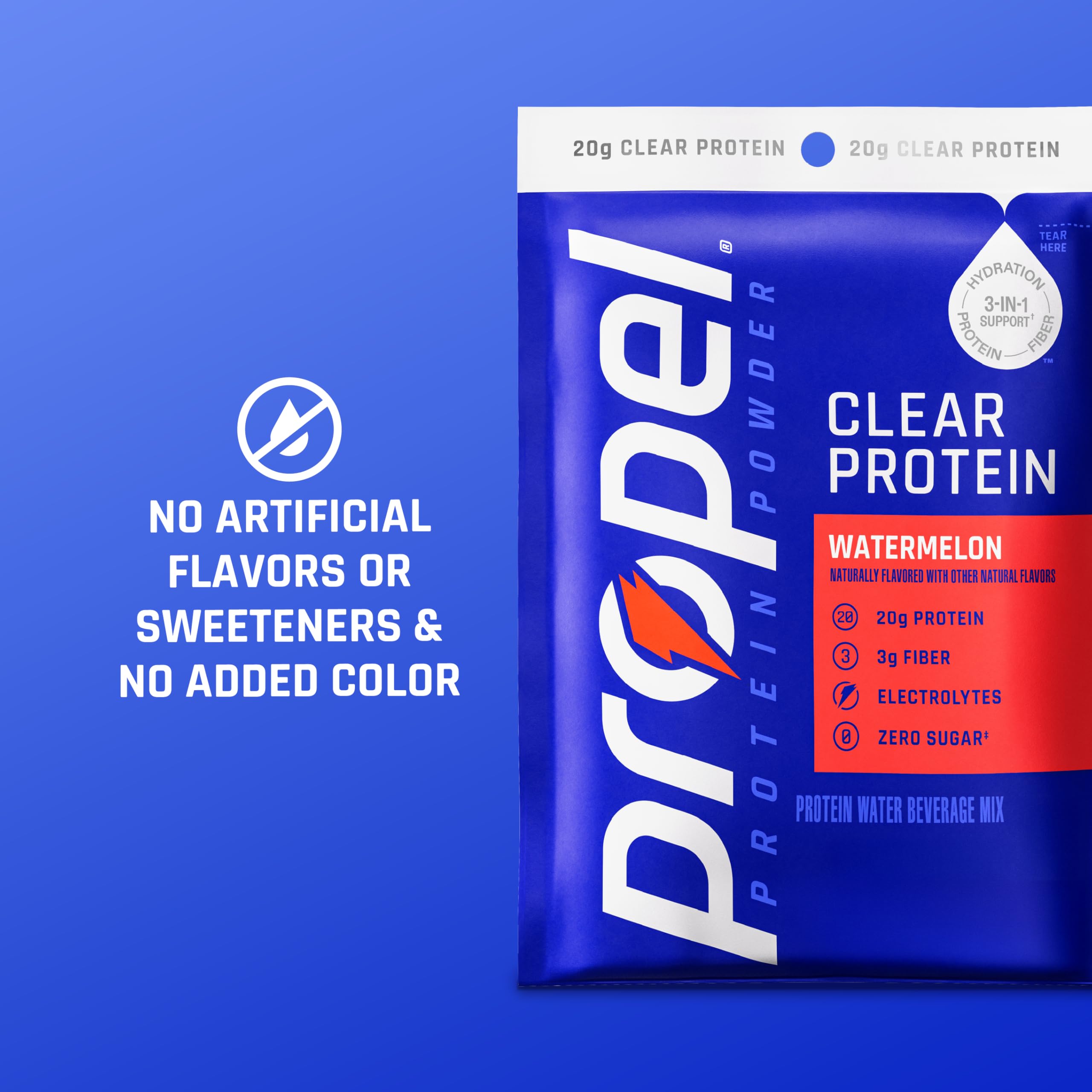 Propel en escena activa con botella, hidratación rápida tras ejercicio