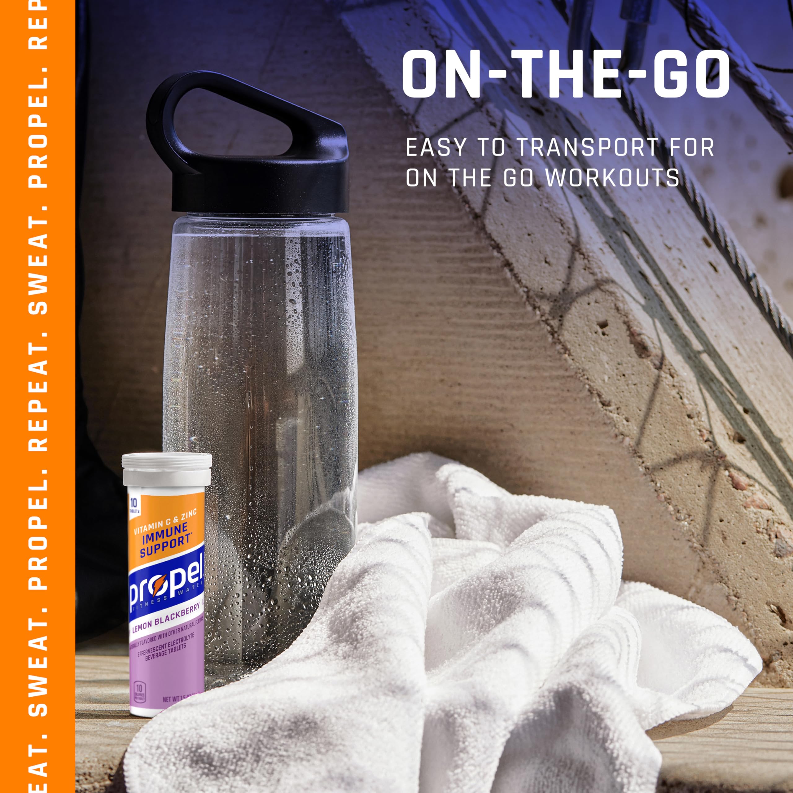 Propel etiqueta nutricional visible con vitaminas y zinc