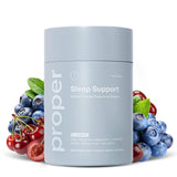 Proper envase frontal con etiqueta visible y beneficio de relajación nocturna