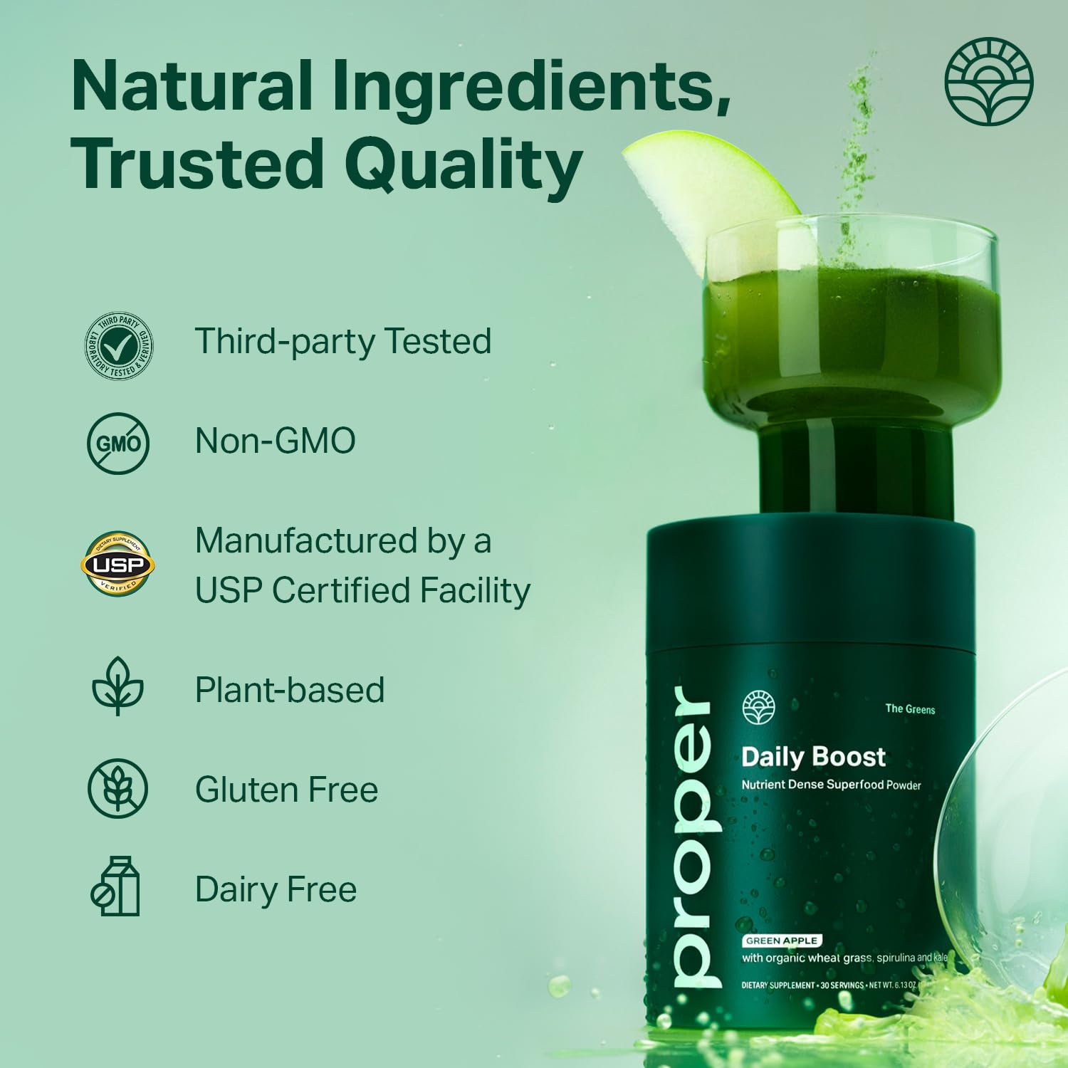 Proper etiqueta con ingredientes y certificaciones, aporta transparencia