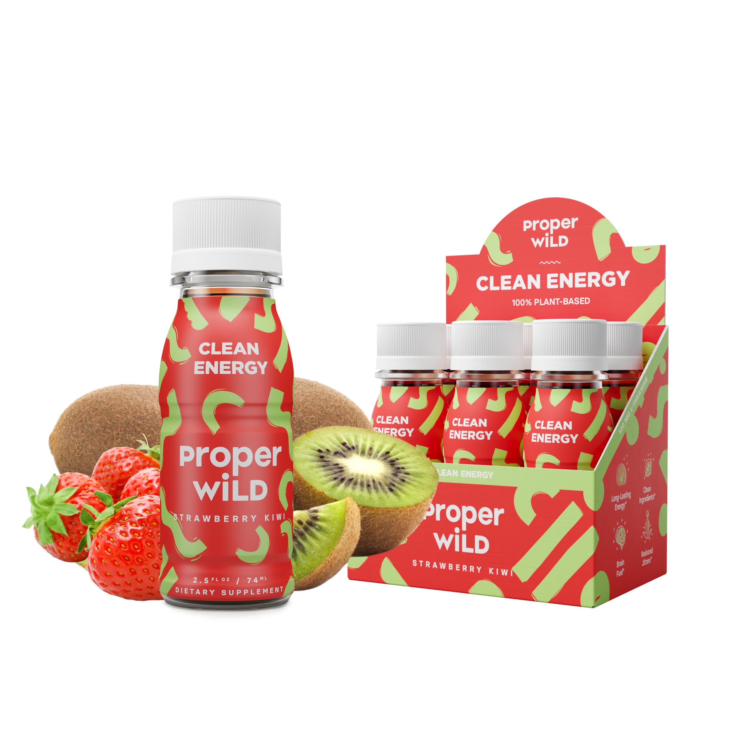 Proper Wild frente del paquete fresa kiwi mostrando diseño y portabilidad