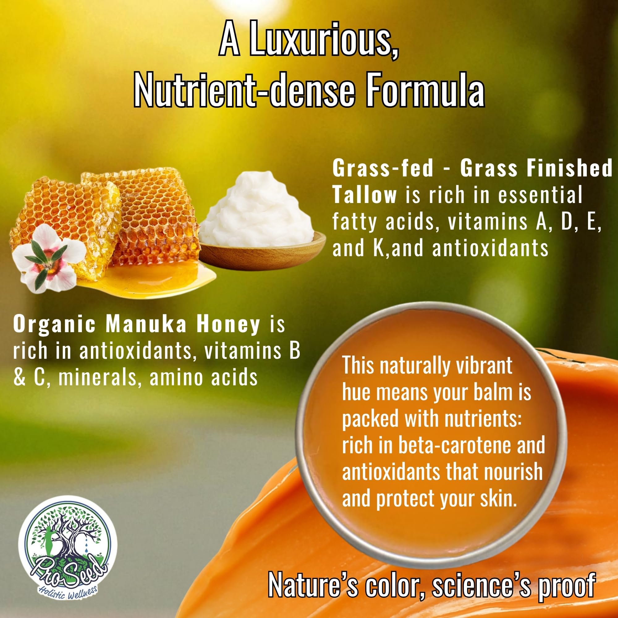 ProSeed Holistic Wellness persona aplicando bálsamo en rostro, hidratación sin brillo