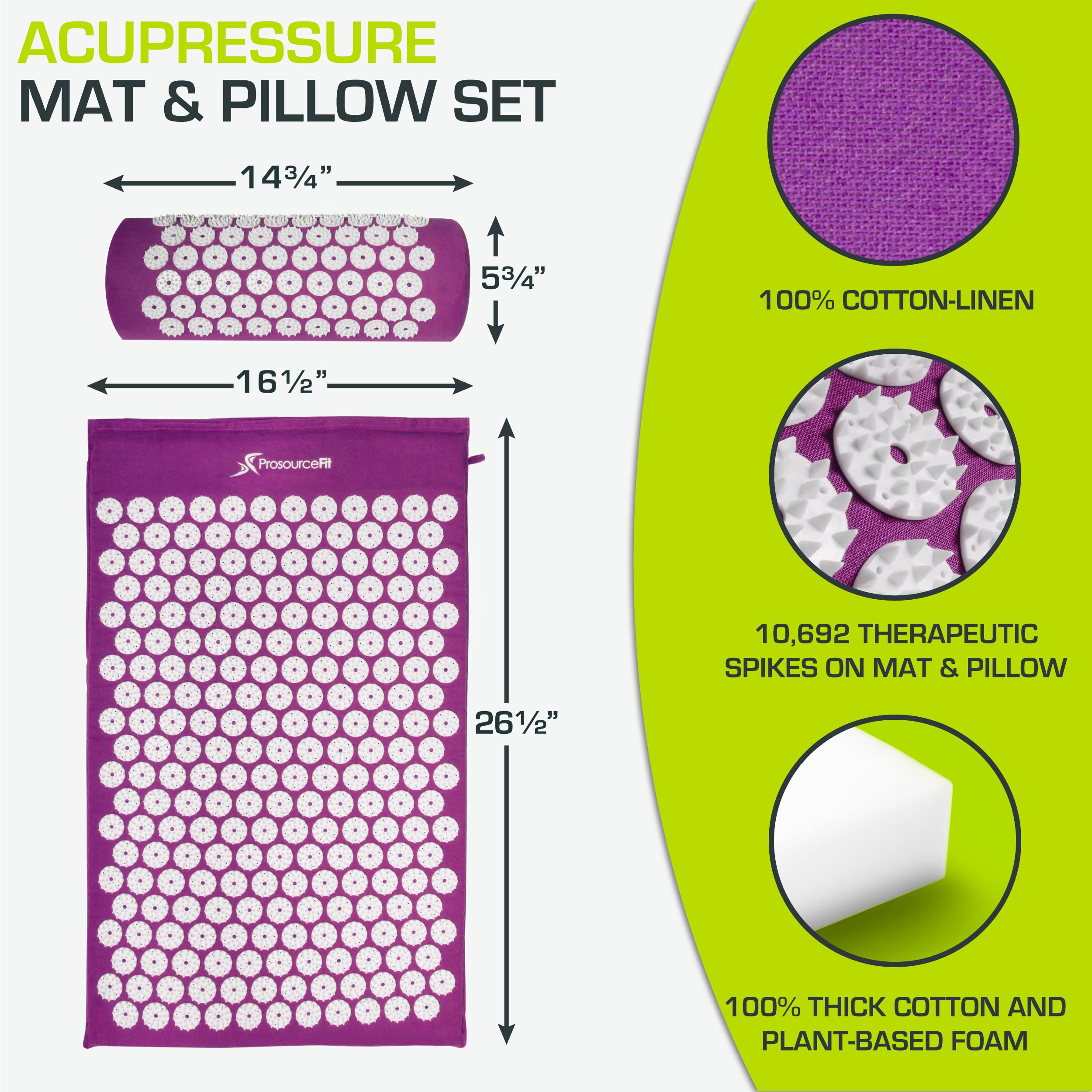 ProSource almohada detalle de puntas plásticas, soporte cervical cómodo y firme