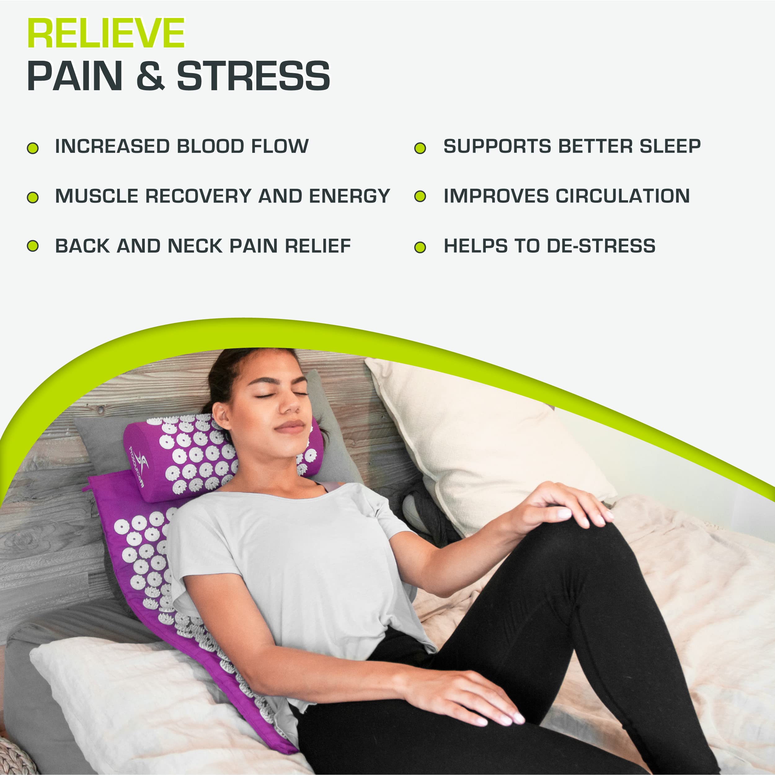 ProSource uso en postura savasana durante yoga, favorece recuperación muscular
