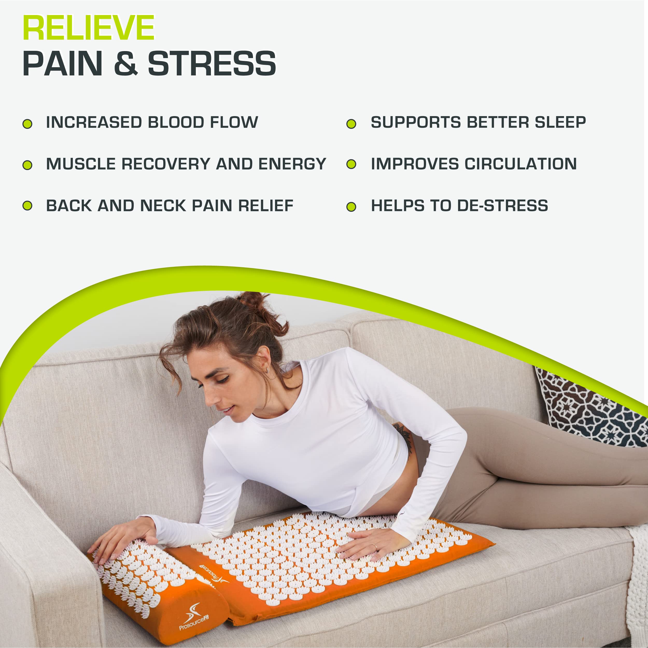 ProSource almohada ergonómica en detalle para soporte seguro del cuello