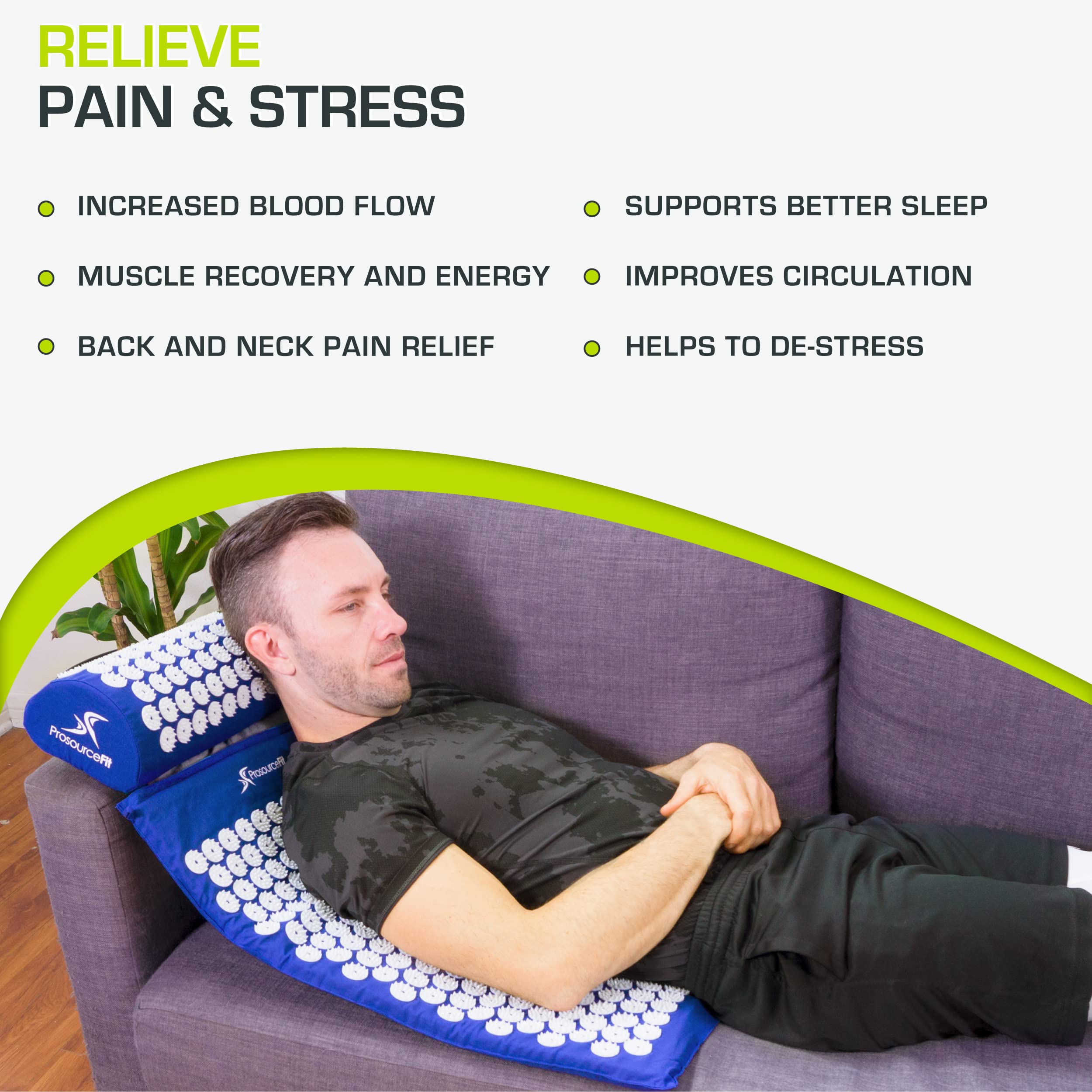 ProSource fit persona recostada sobre esterilla para alivio muscular