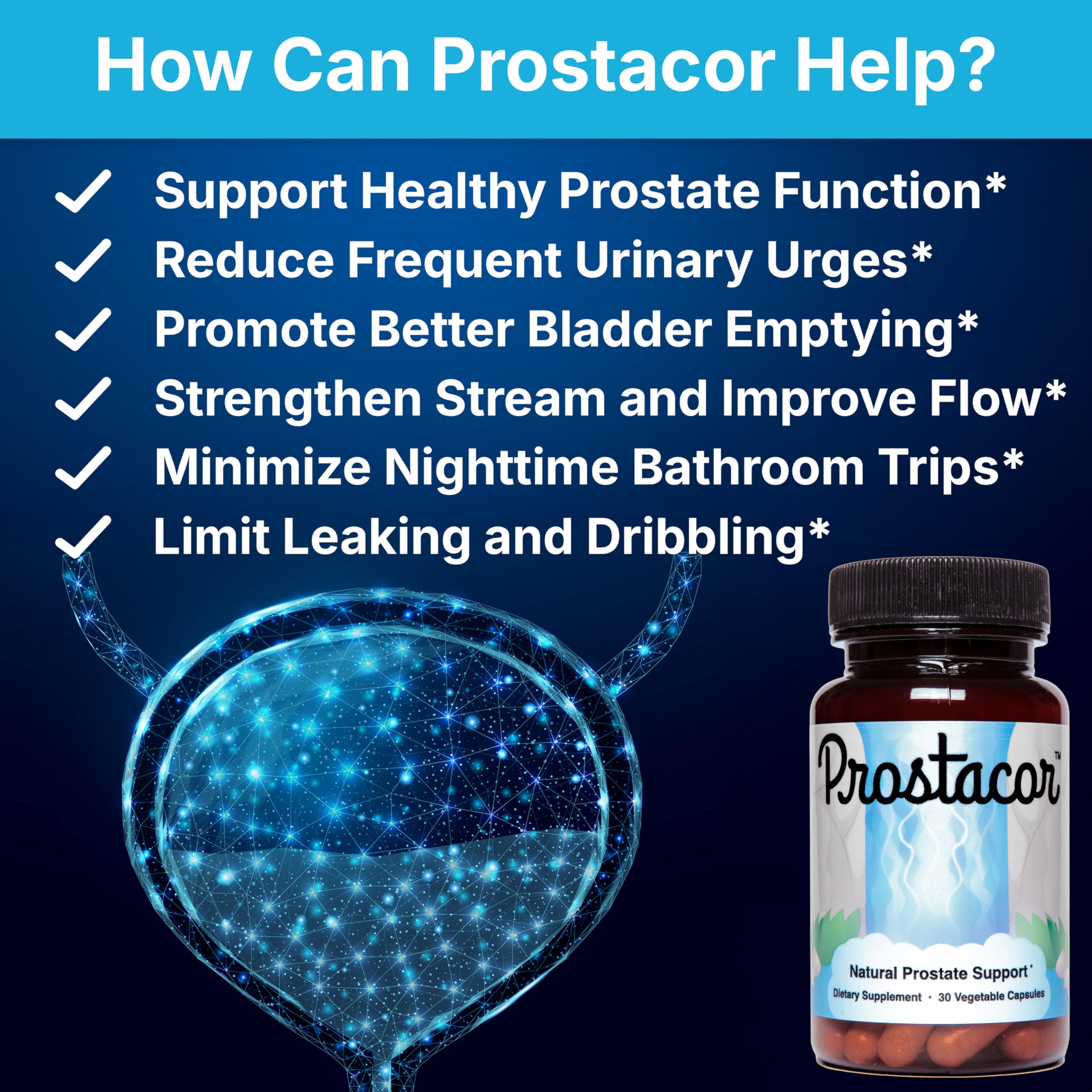 Prostacor etiqueta con lista de ingredientes clave legible y clara