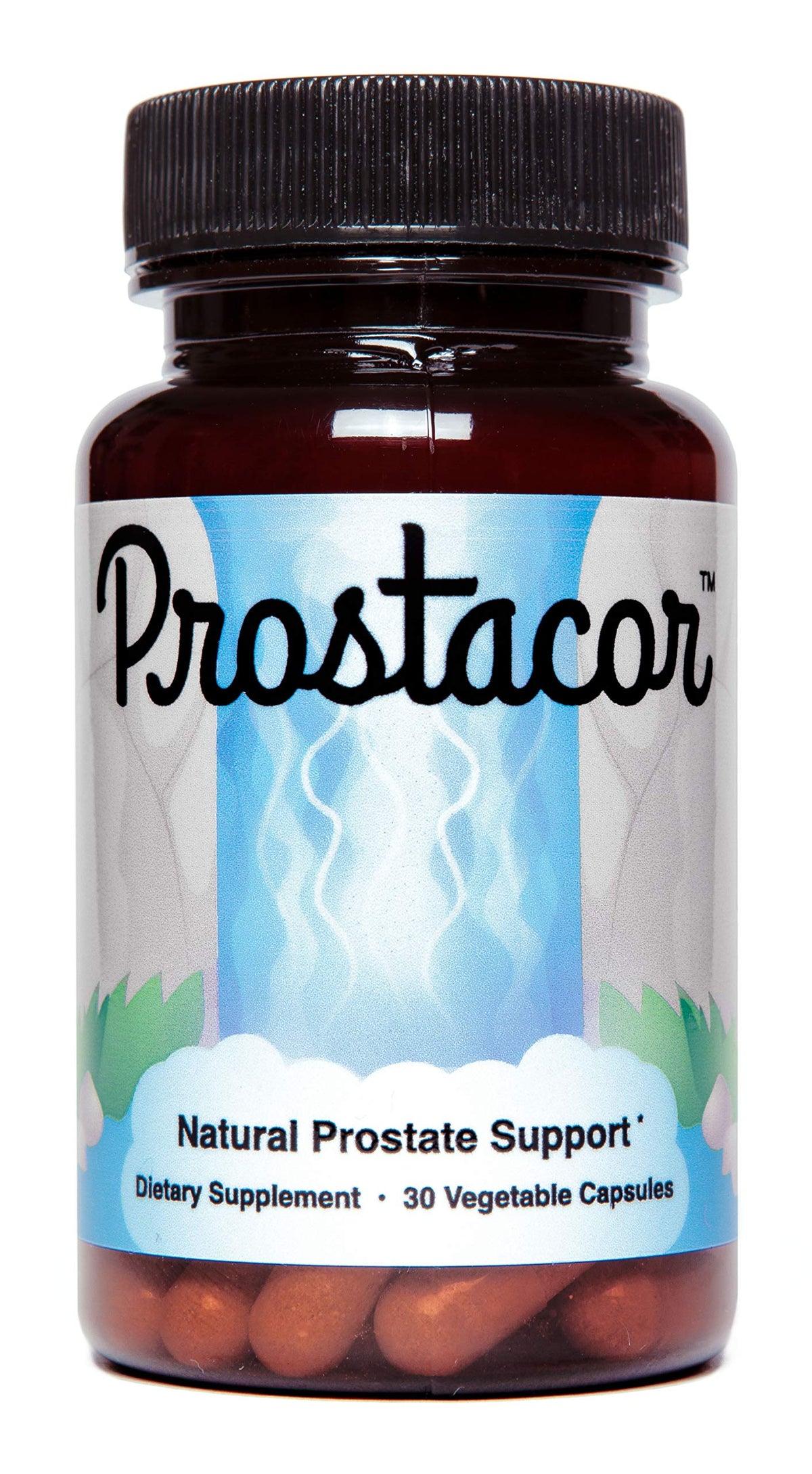 Prostacor frente del envase mostrando fórmula vegana y sin gluten