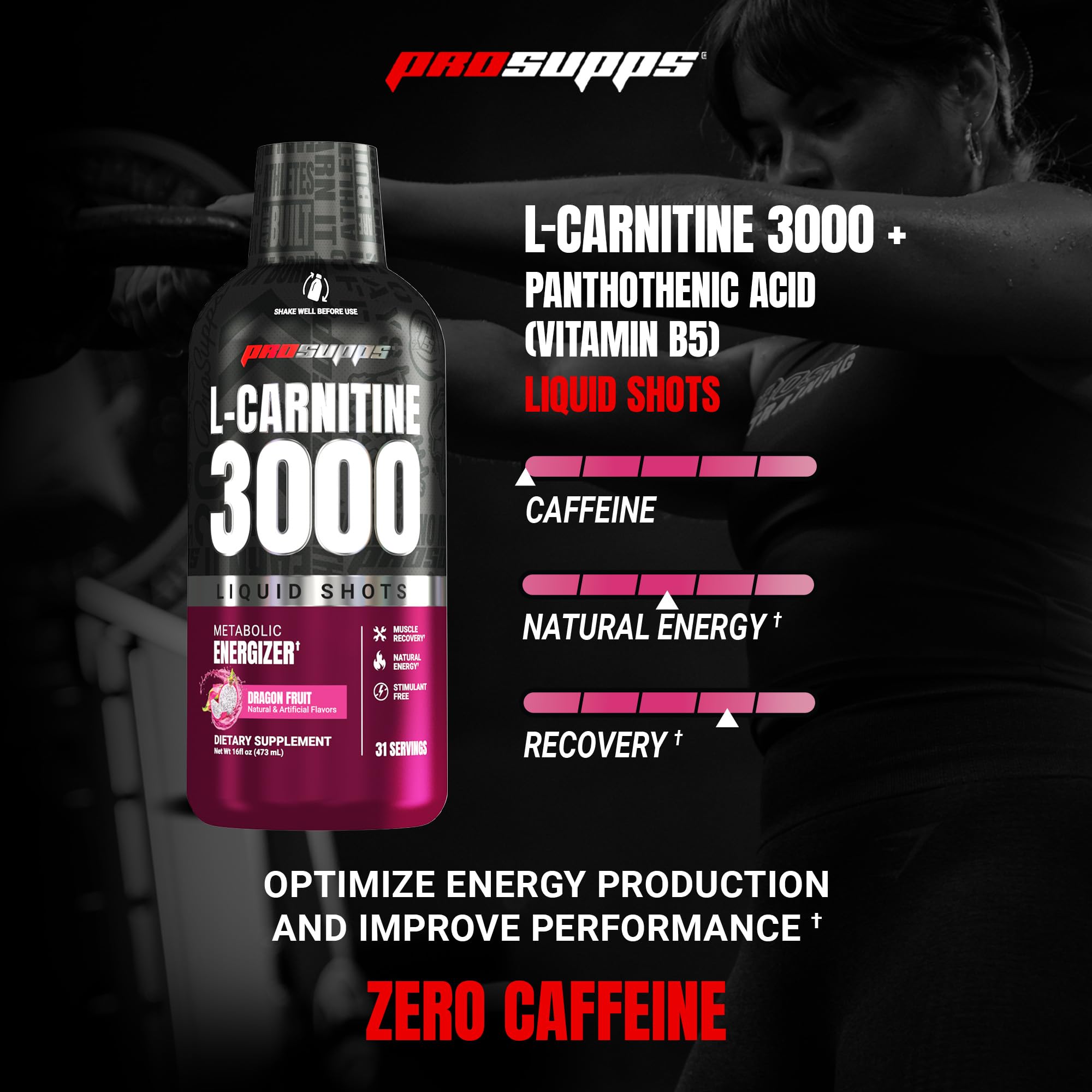 ProSupps primer plano del líquido para apreciar color y textura clara