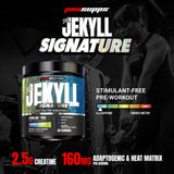 ProSupps Dr. Jekyll polvo textura en primer plano para mezcla rápida