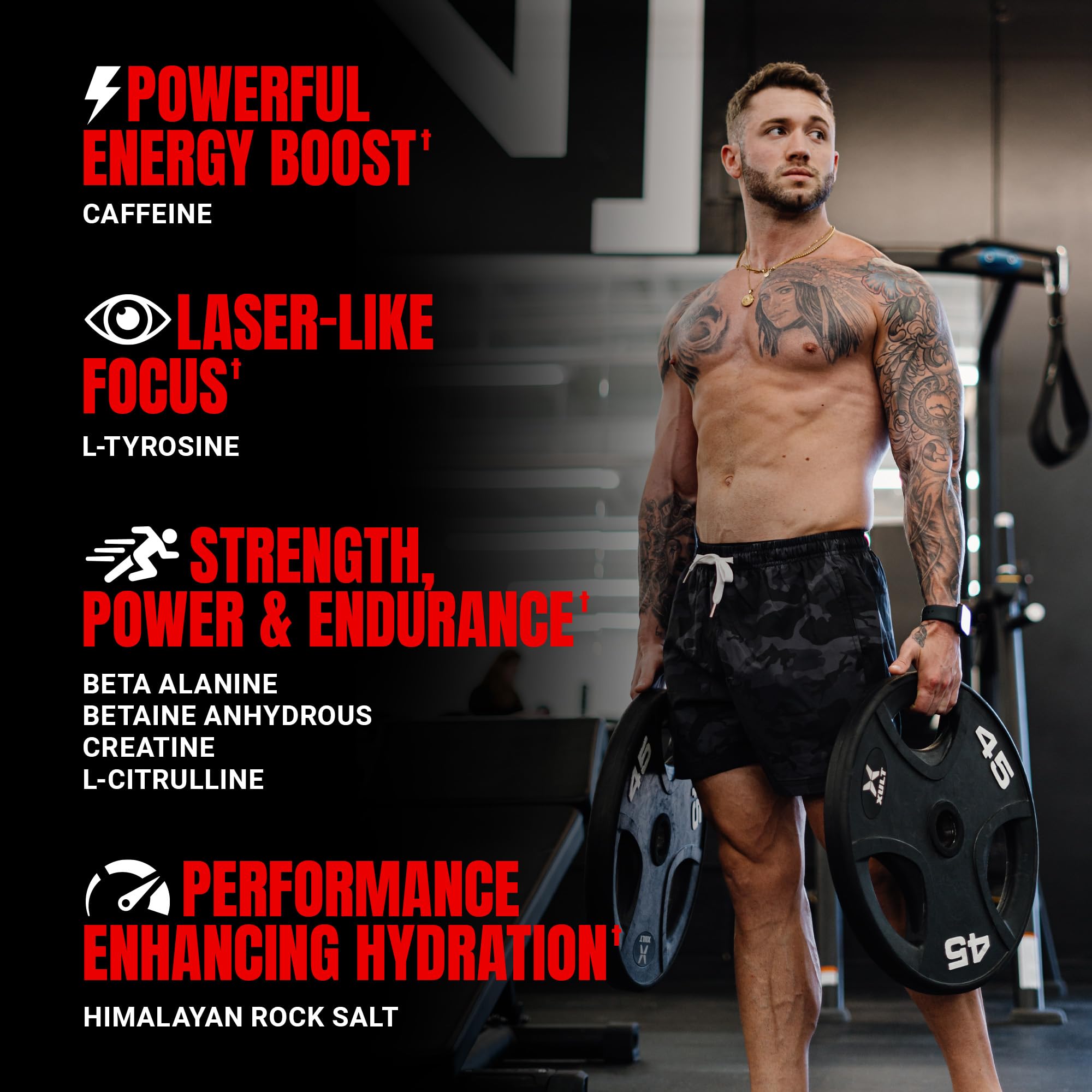 ProSupps cucharada medidora con polvo listo para mezclar, facilita dosis precisa antes del entrenamiento