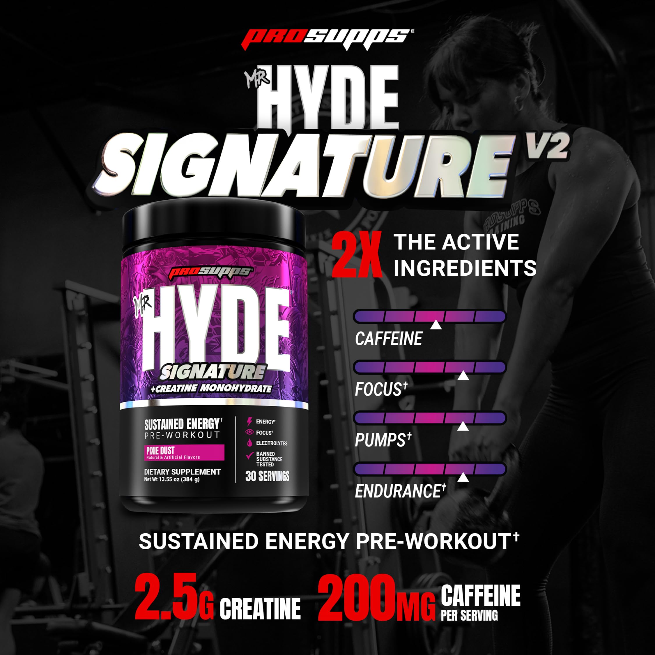 Polvo ProSupps HYDE V2 textura cercana para mezclar fácilmente