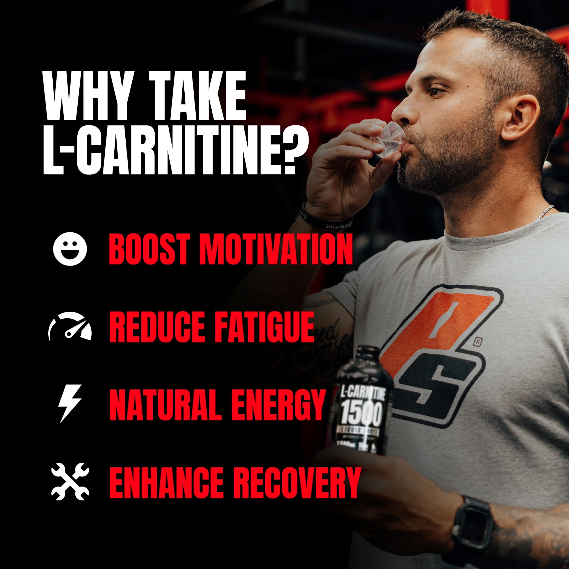 ProSupps L-Carnitine Liquid vaso con mezclado para tomar antes del entrenamiento
