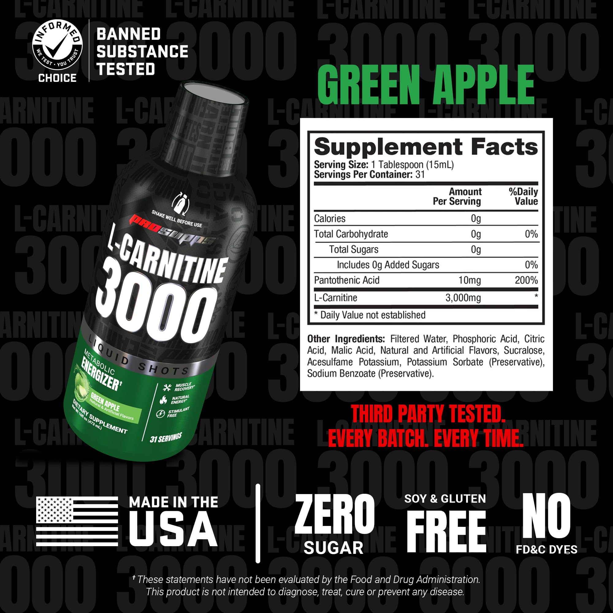 ProSupps vista de la lista de ingredientes y certificaciones por lote
