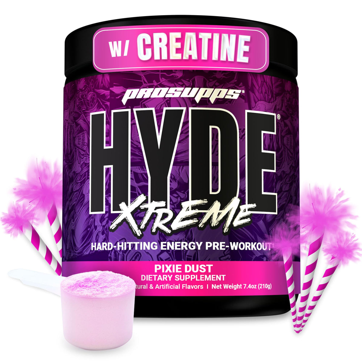 ProSupps Mr. Hyde frente del envase mostrando diseño y servidos