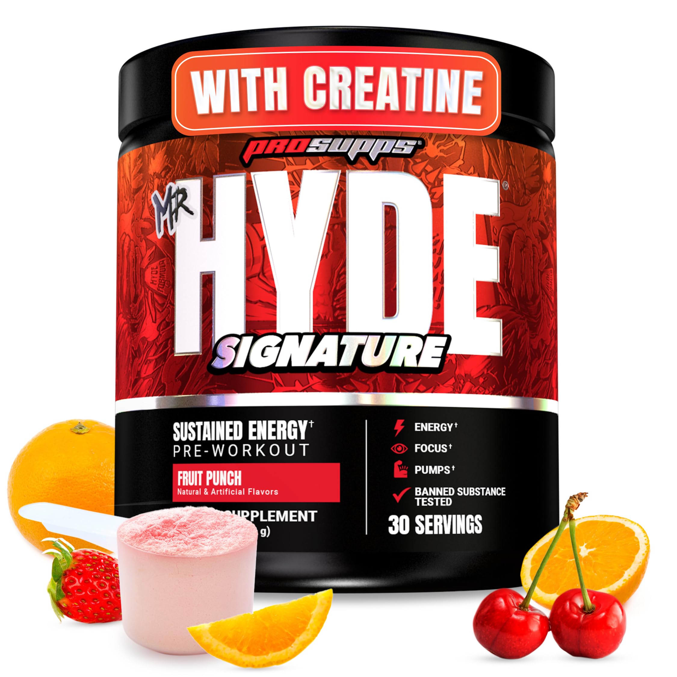 ProSupps Mr. Hyde frente del envase mostrando sabor Fruit Punch y energía