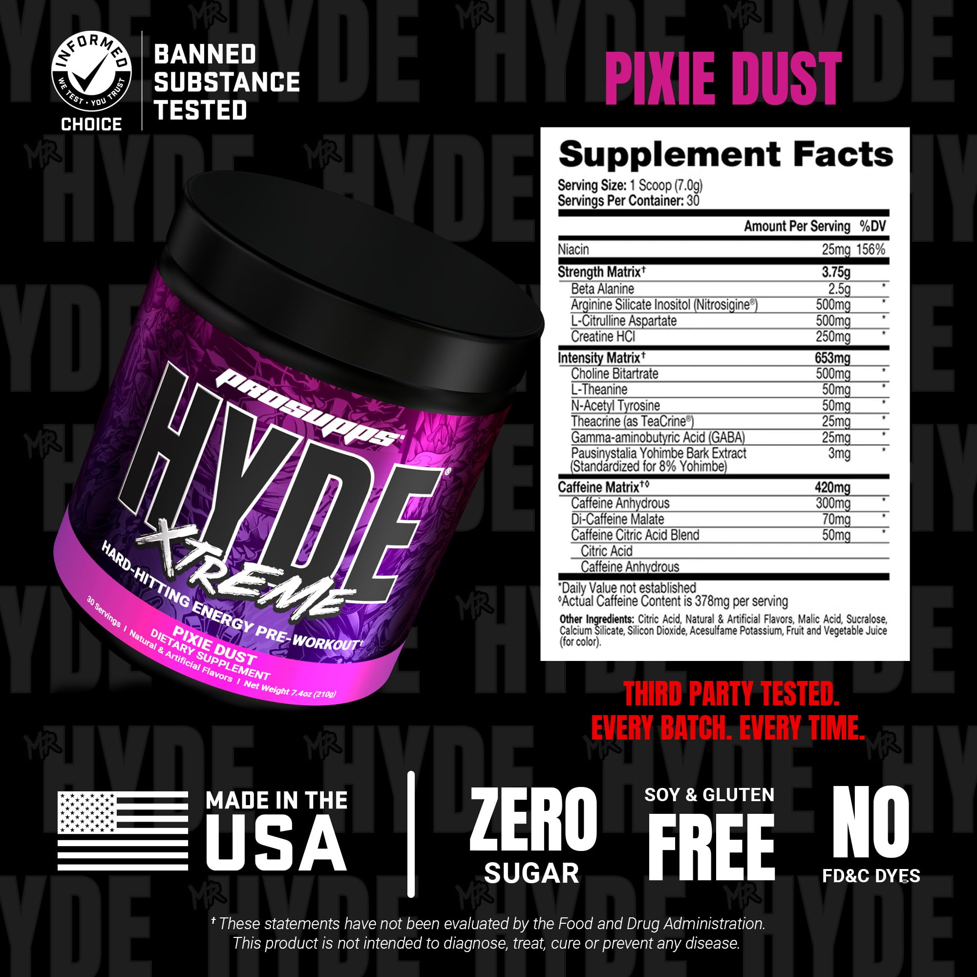ProSupps Mr. Hyde etiqueta de ingredientes clara con creatina y beta-alanina