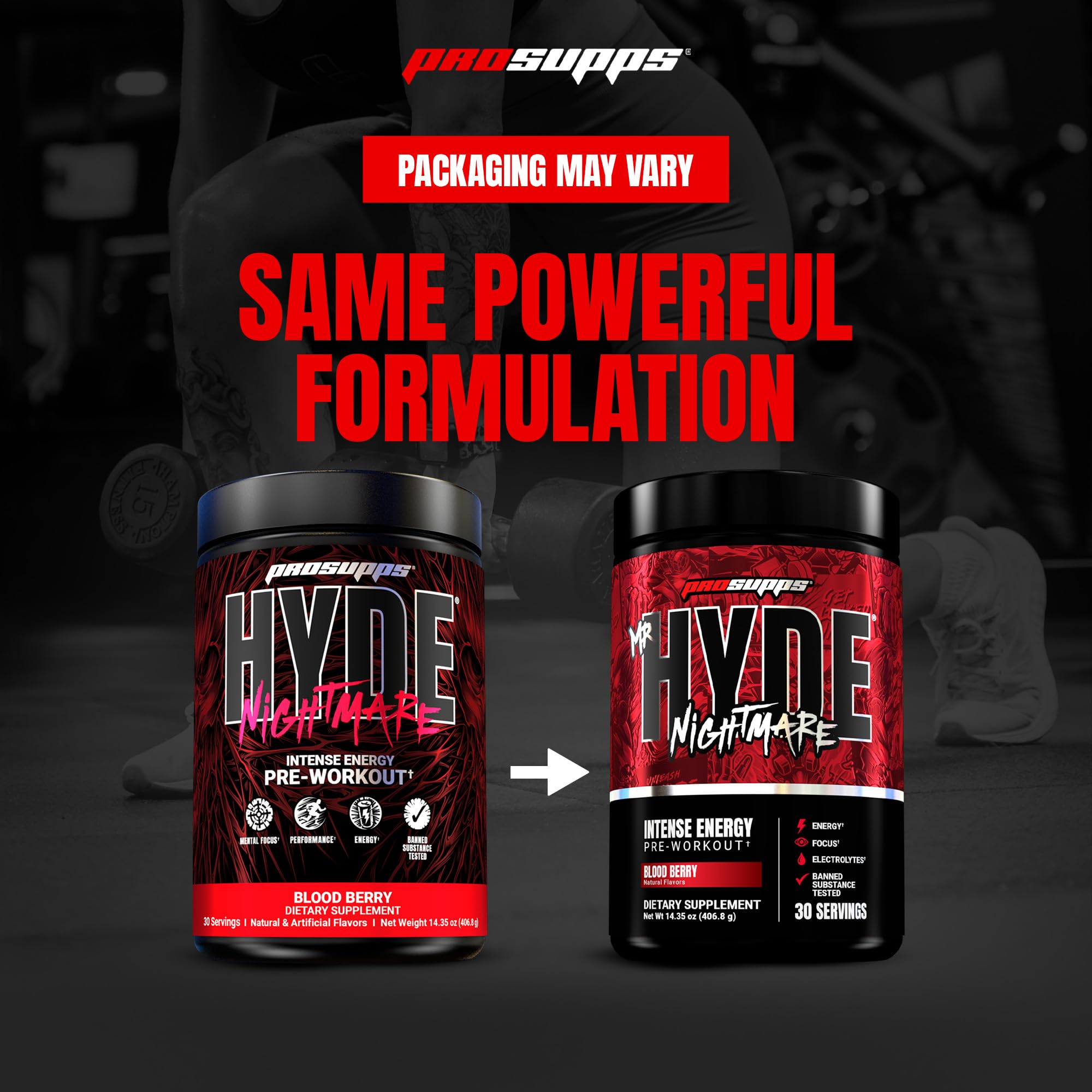 ProSupps uso en gimnasio atleta tomando preworkout antes de series
