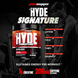 ProSupps Mr. Hyde polvo textura en primer plano indica mezcla fácil