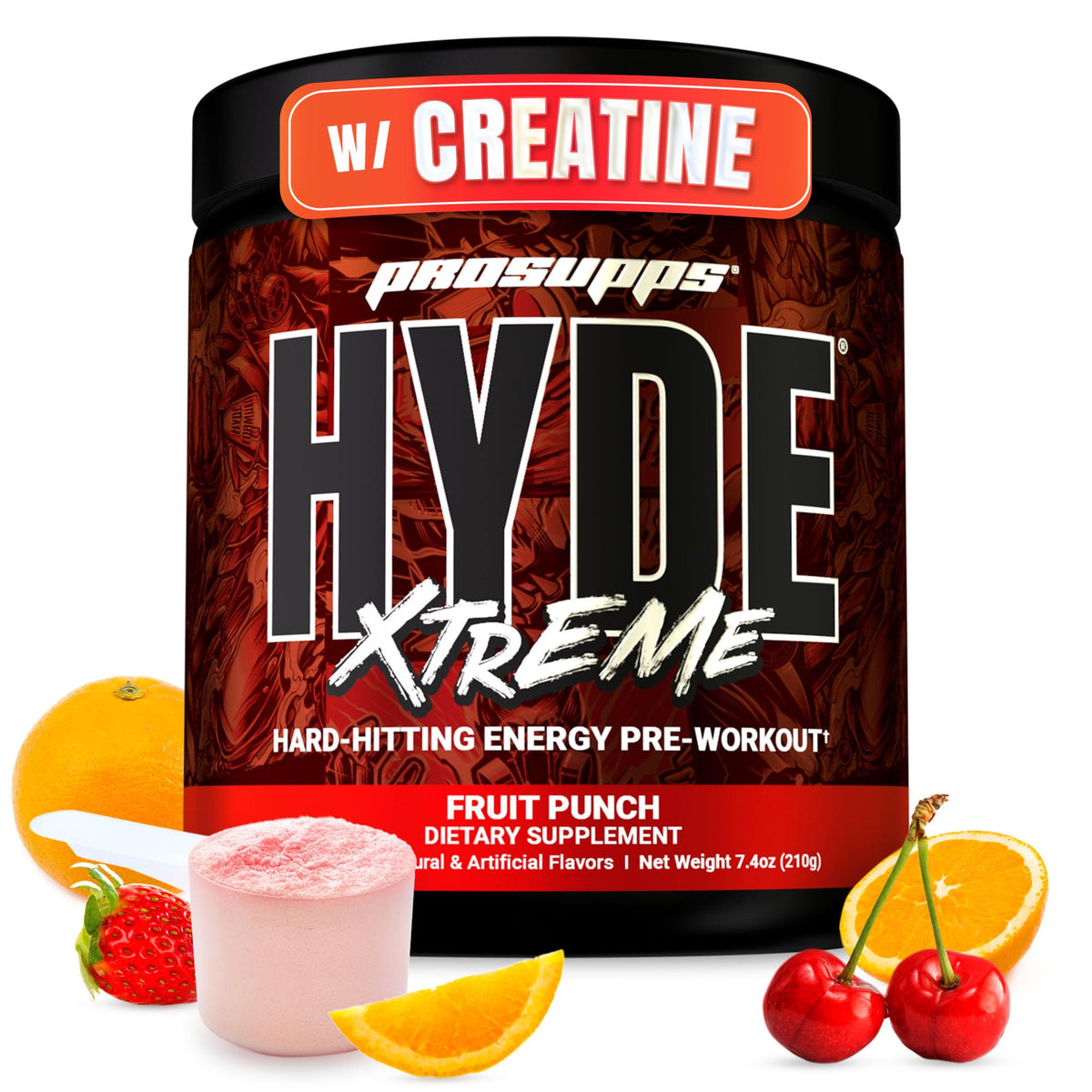 ProSupps Mr. Hyde Xtreme frente del envase mostrando diseño y beneficios