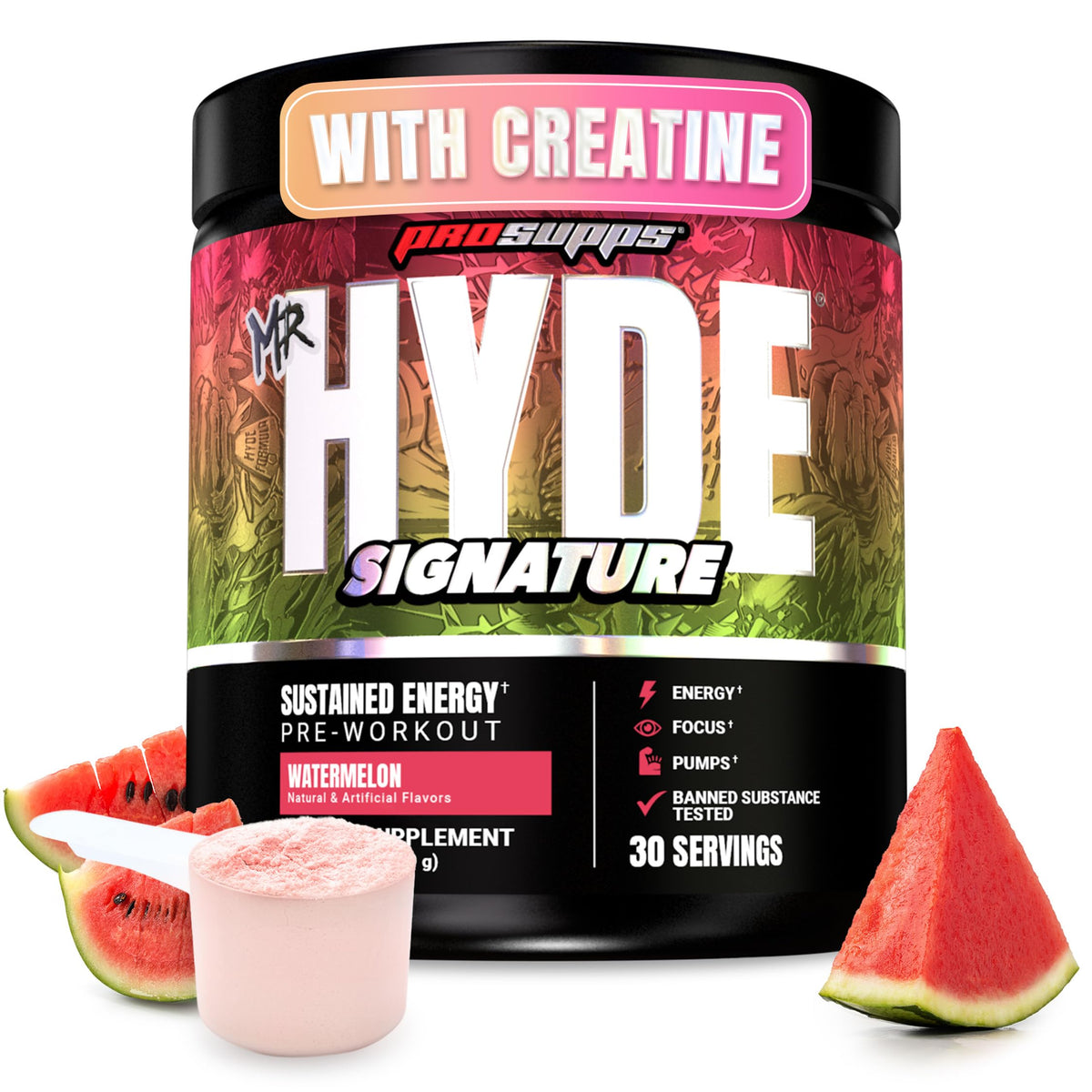 ProSupps Mr. HYDE frente del envase mostrando diseño y dosis clara
