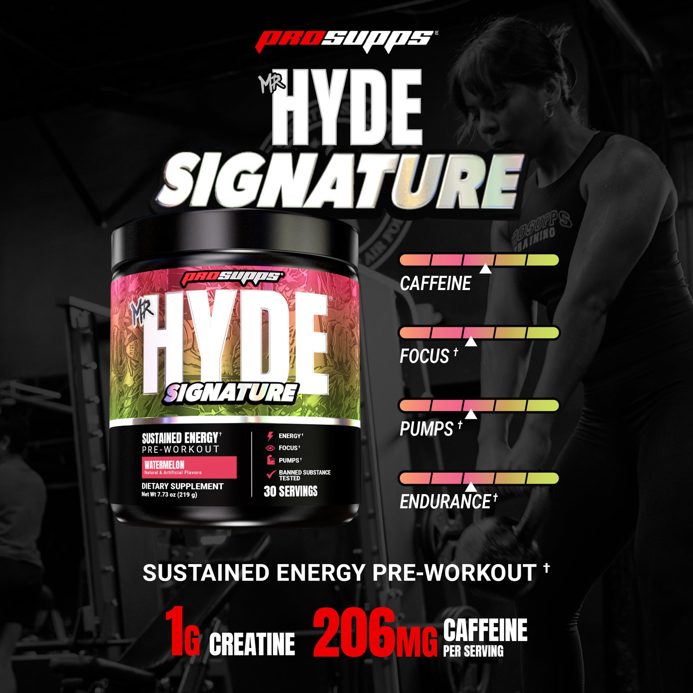 ProSupps Mr. HYDE textura del polvo sandía que facilita mezcla rápida
