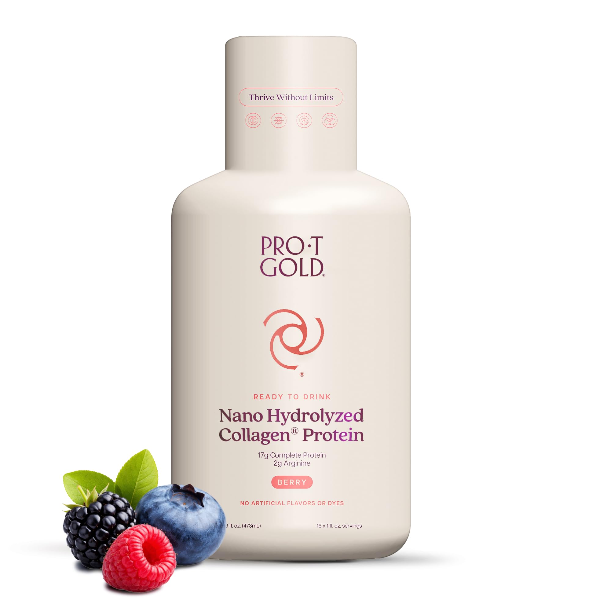 ProT Gold envase frontal berry mostrando diseño y beneficios visibles
