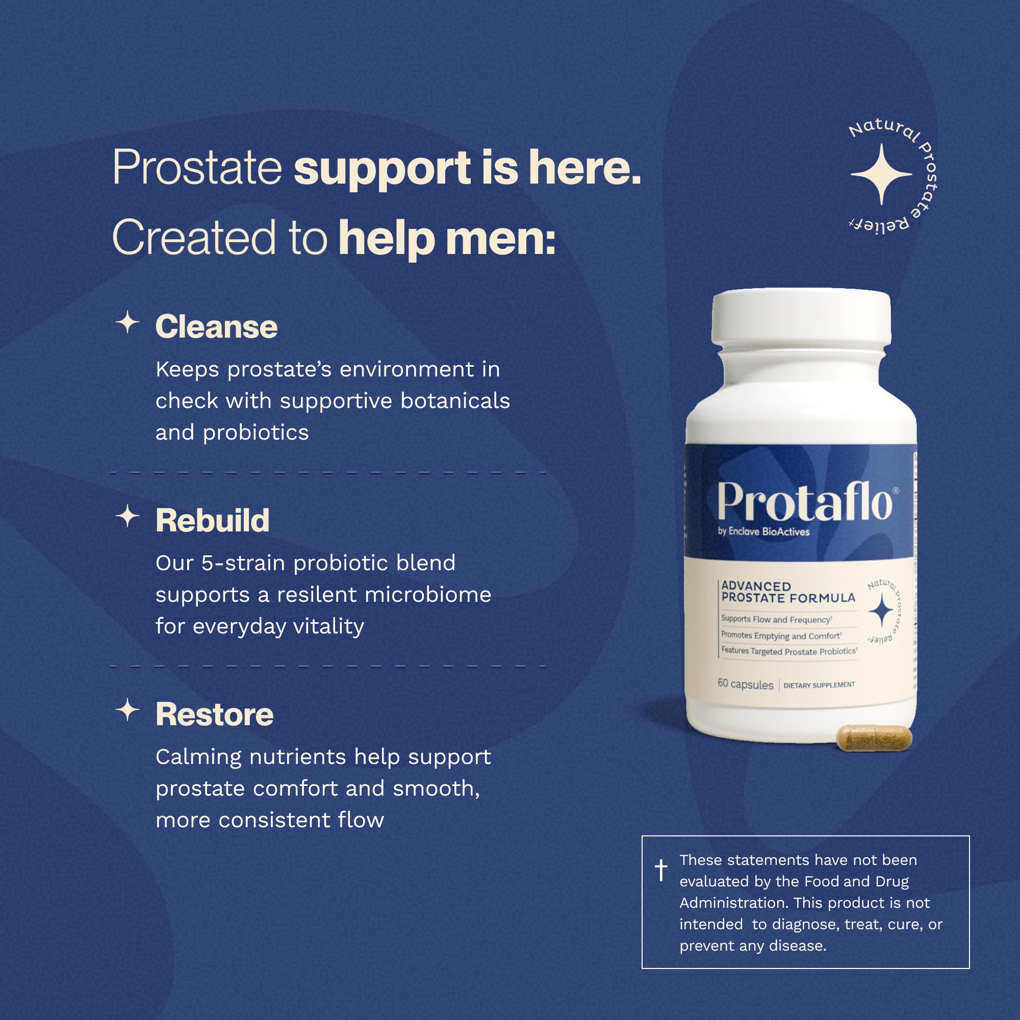 Protaflo ingredientes botánicos como ortiga y semilla de calabaza para confort