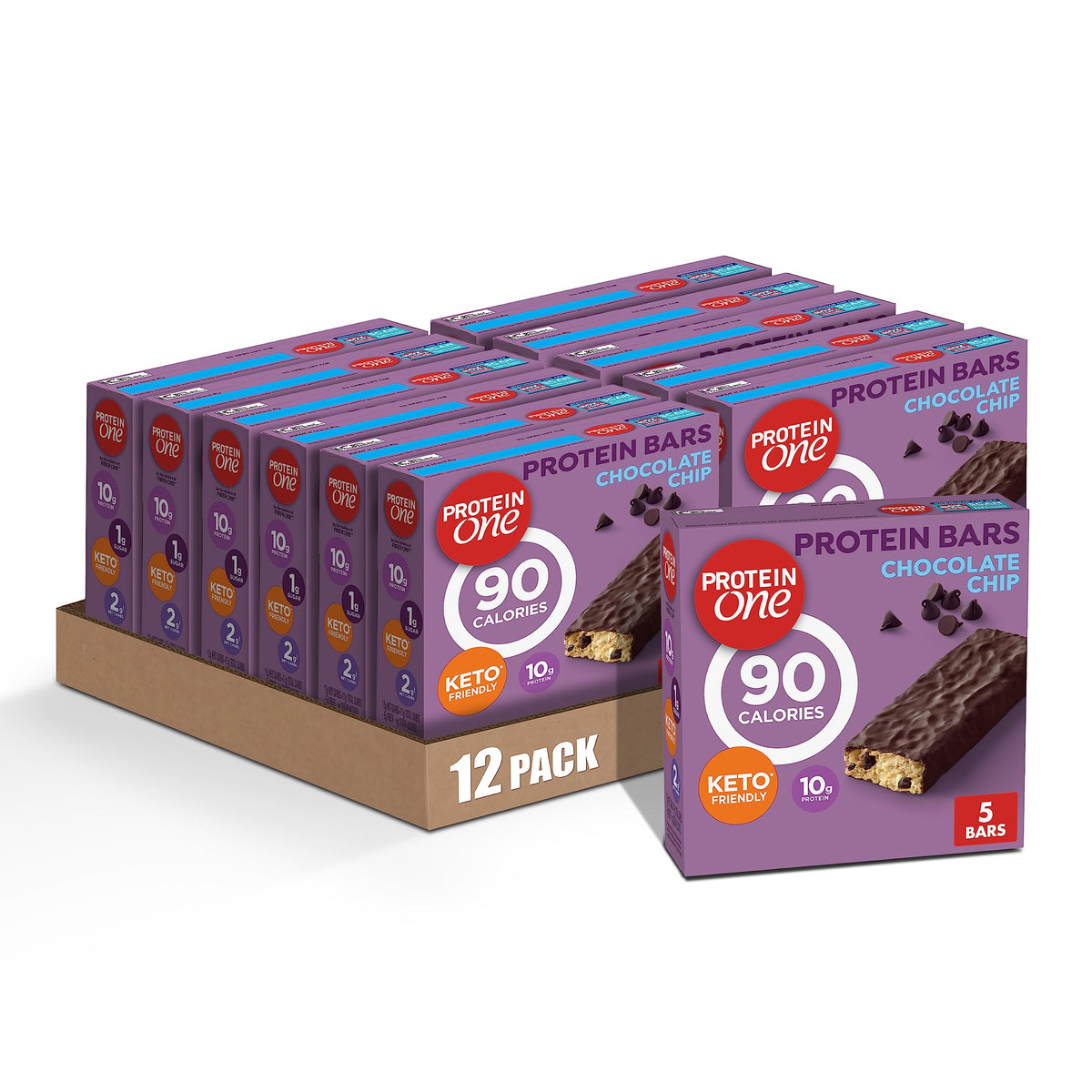 Protein One frente del empaque con sabor chocolate chip, fácil de llevar y saciante
