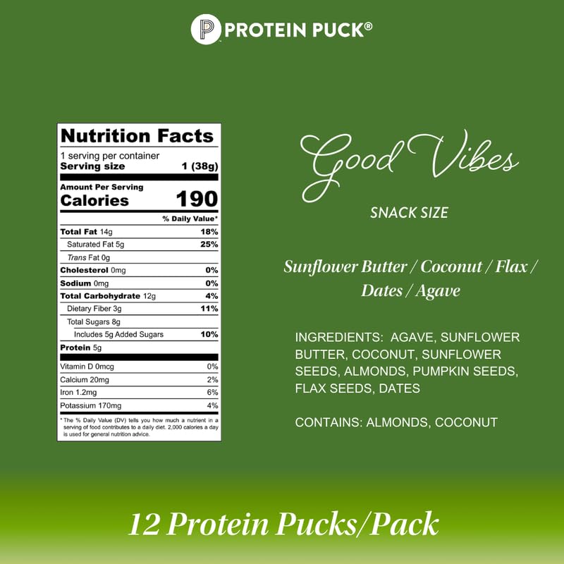 Protein Puck caja de 12 unidades ideal para almacenamiento y abastecimiento semanal