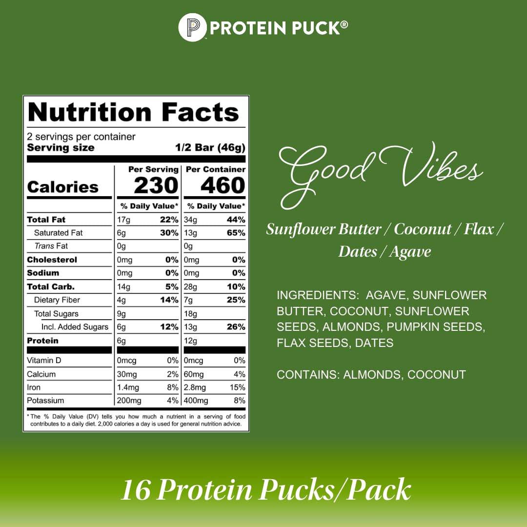 Protein Puck barra en mochila durante excursión, snack vegano para exteriores