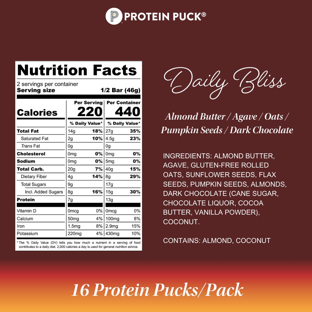 Protein Puck etiqueta con certificaciones vegano sin gluten kosher