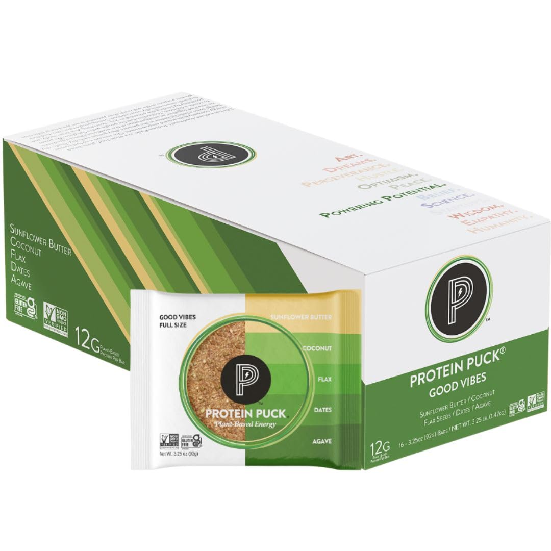 Protein Puck empaque frontal mostrando 16 barras, ideal para abastecer snacks