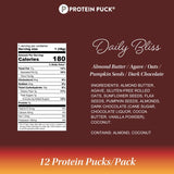 Protein Puck con cacahuates almendras semillas mostrando ingredientes reales
