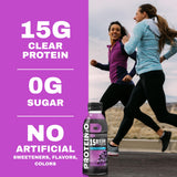 Protein2o botella abierta con gotas, hidratación inmediata tras ejercicio