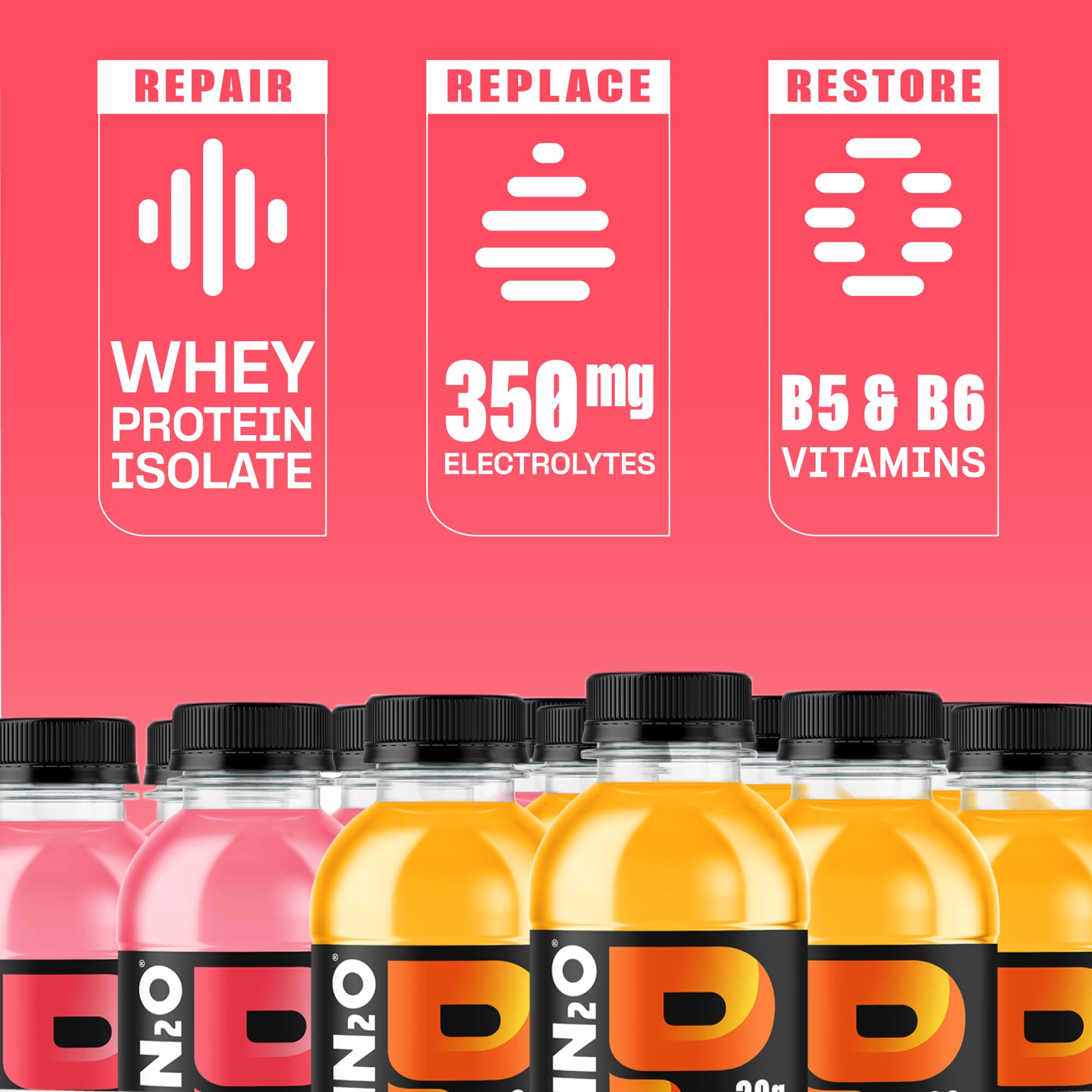 Protein2o botella junto a pesas en gimnasio ilustra uso post-entreno